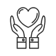 Symbol of ethics, trust, and honesty with caring hands