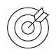 Our Mission icon with target and arrow symbol